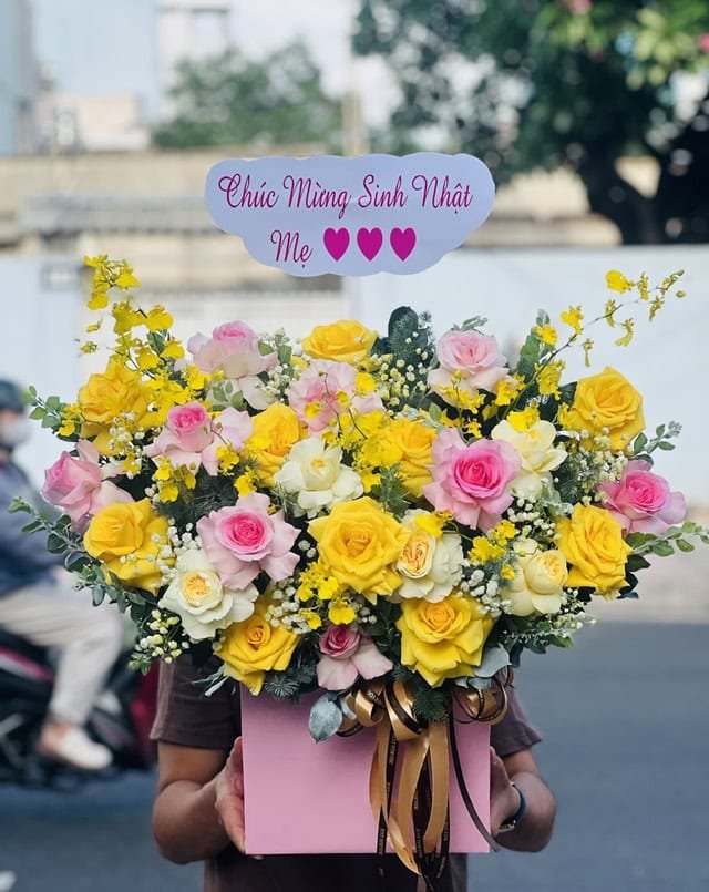 Lẵng hoa mừng thọ