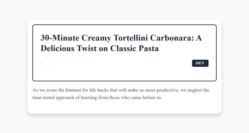 Irresistible Creamy Tortellini Carbonara