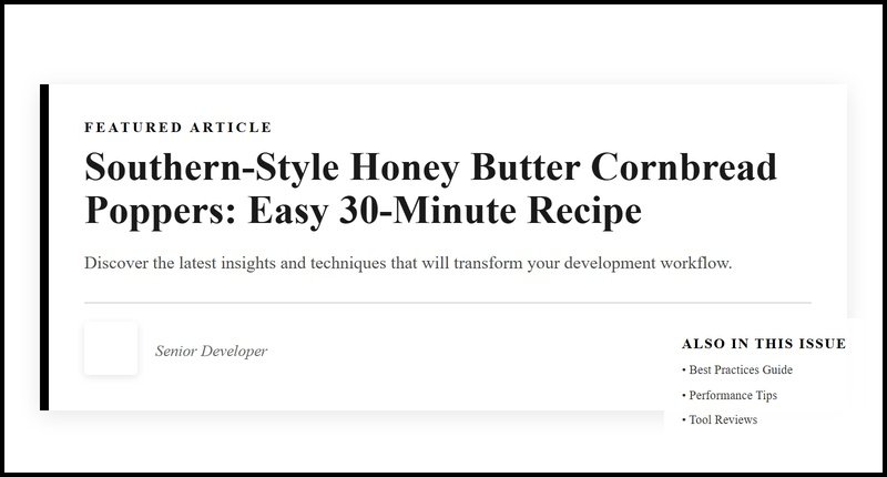 Collage for Southern-Style Honey Butter Cornbread Poppers: Easy 30-Minute Recipe