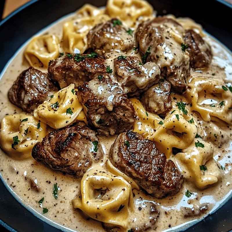 Cracked Garlic Steak Tortellini in Creamhouse Sauce