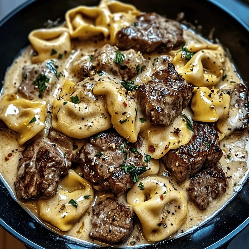 Cracked garlic steak tortellini in creamhouse sauce ld37xd