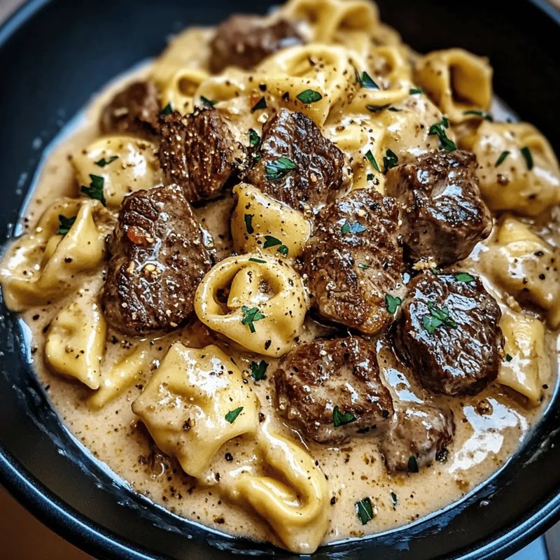 Cracked garlic steak tortellini in creamhouse sauce pgyn6a