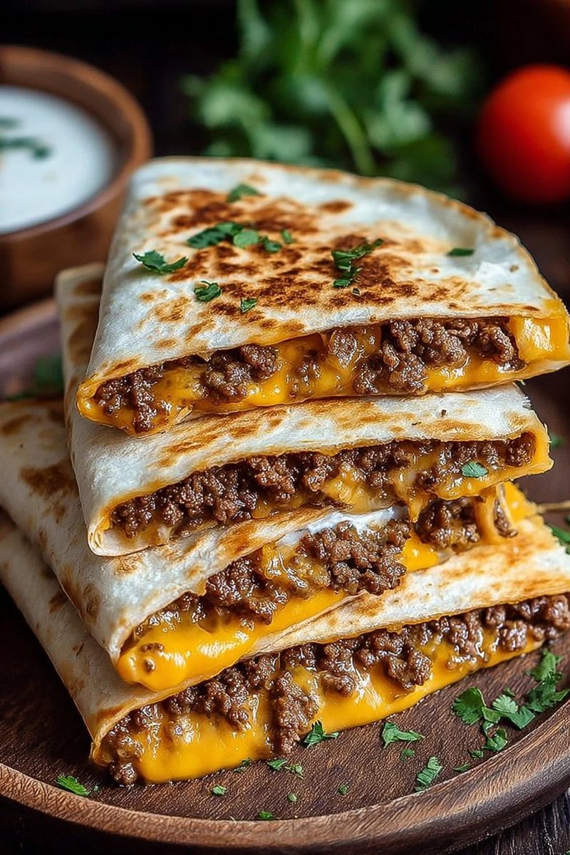 Delicious Smashburger Quesadillas served with toppings and sauces