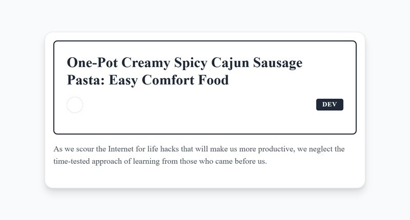 Irresistible Cajun Sausage Pasta
