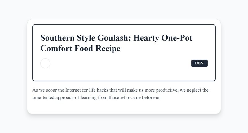 Ultimate Southern Goulash Recipe