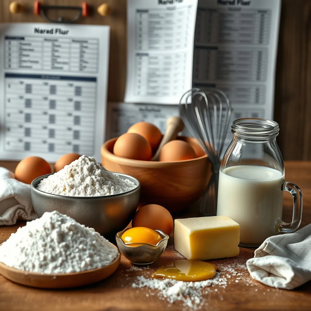 Baking ingredients neatly