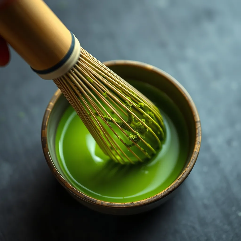 Bamboo whisk mixing