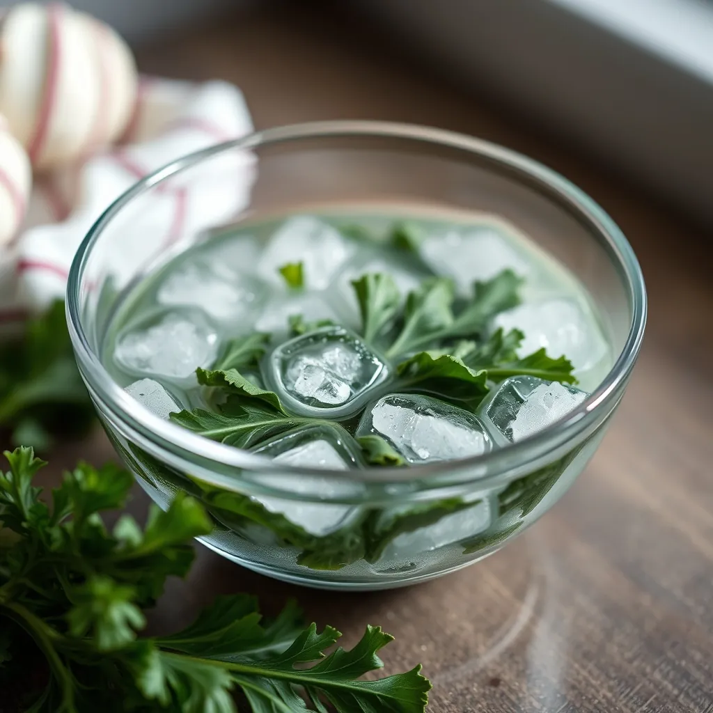 Bowl ice water