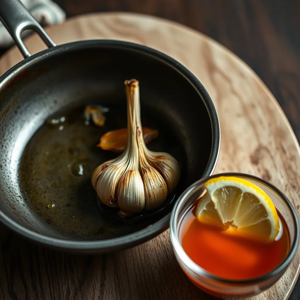 Burnt garlic clove