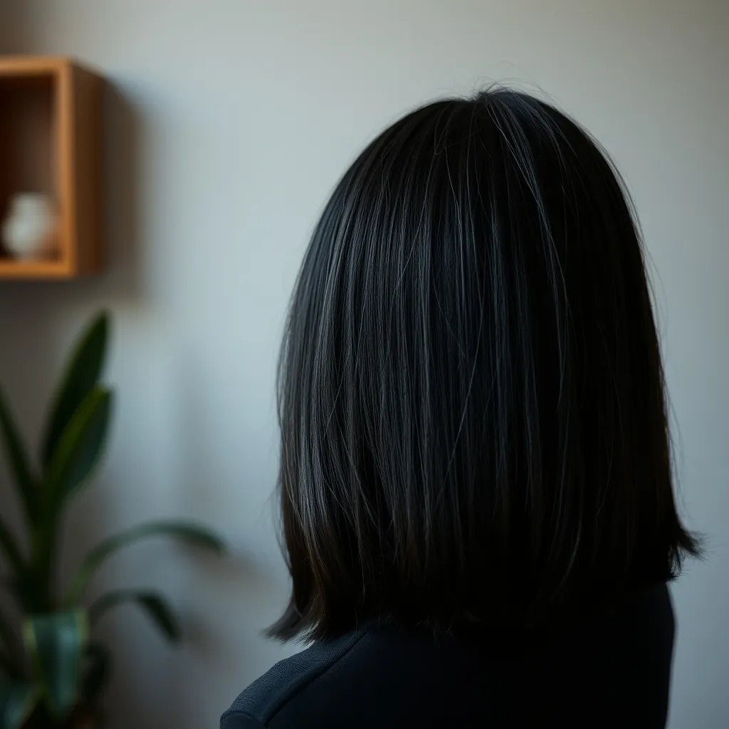 Charcoal black hair