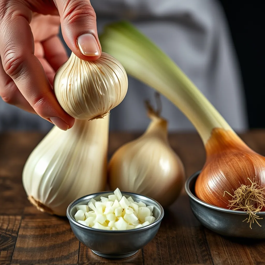 Chefs hand holding