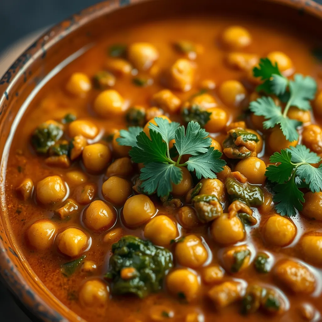 Chickpea spinach curry
