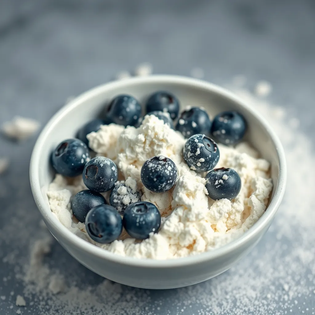 Fresh blueberries tossed