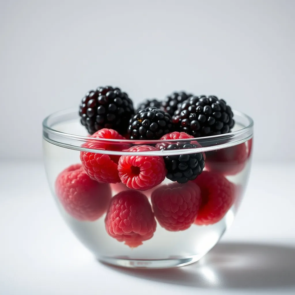 Glass bowl filled