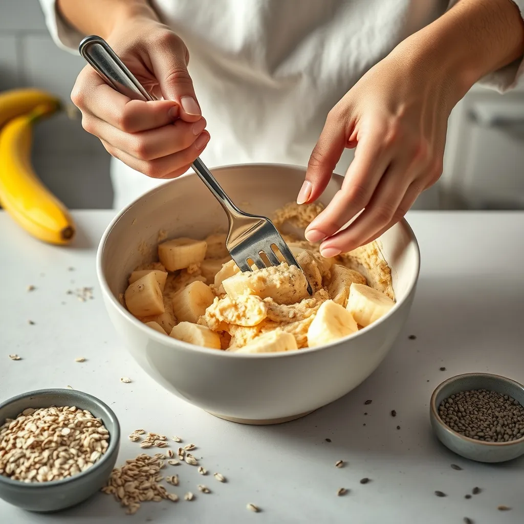 Hands mashing ripe