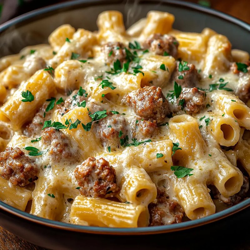 Indulgent Creamy Italian Sausage Rigatoni Recipe - Ingredients prepared