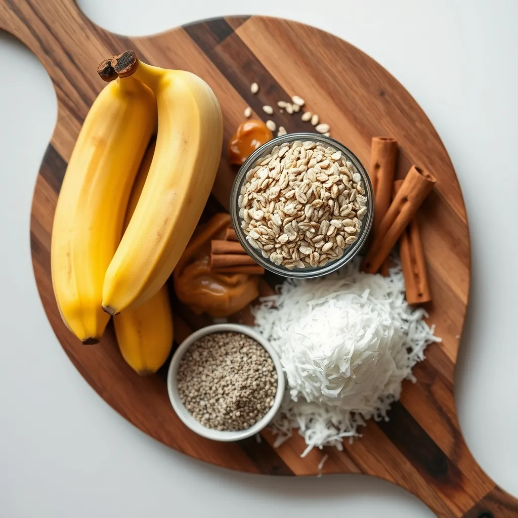 Ingredients arranged wooden