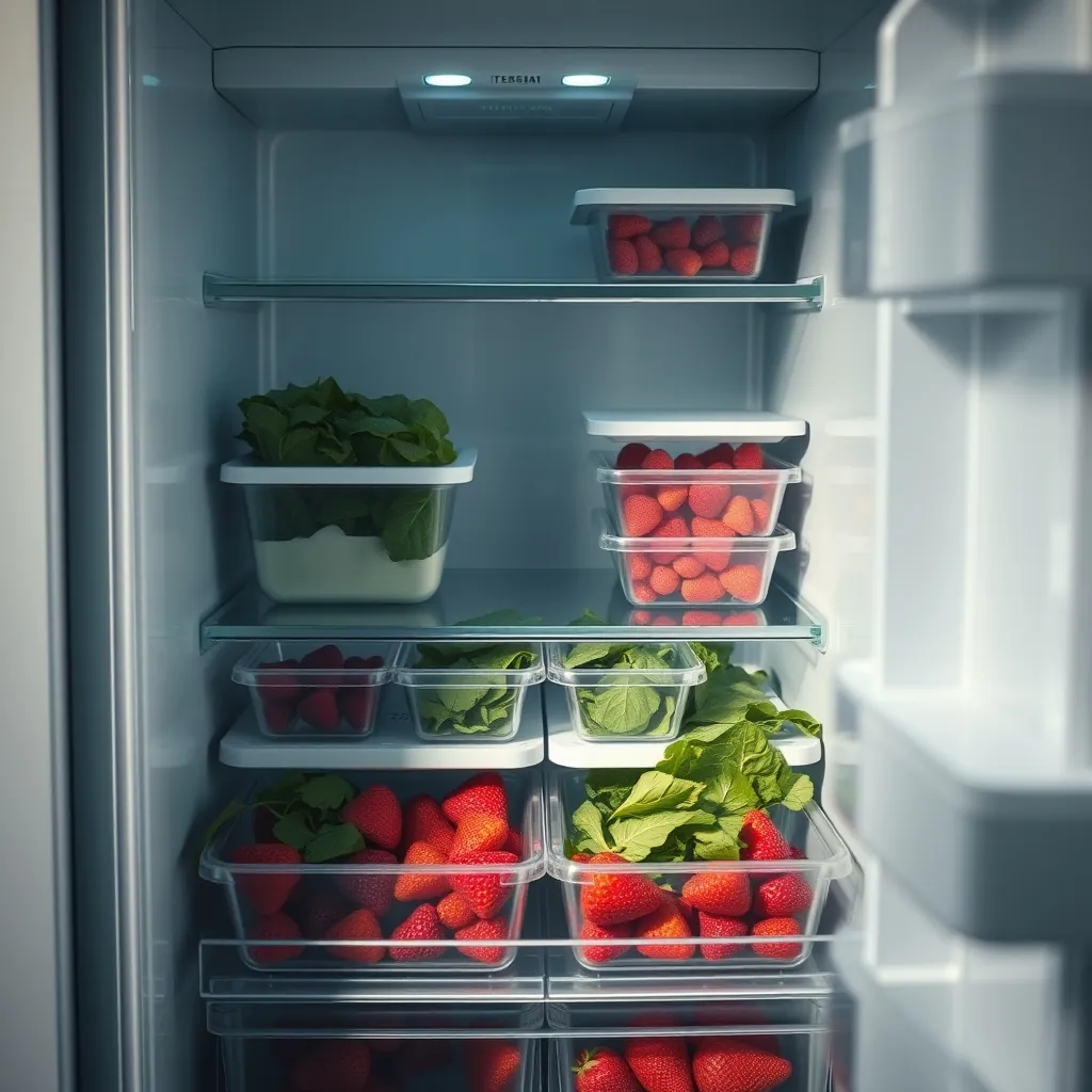 Inside refrigerator crisper