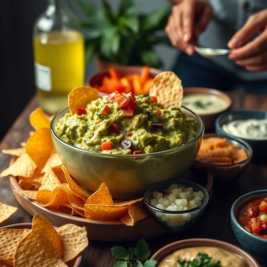 Large bowl guacamole