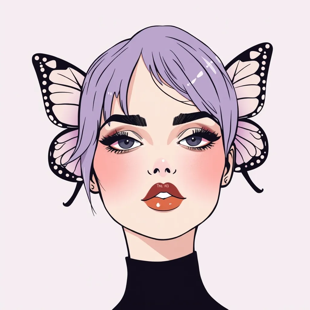 modern woman butterfly