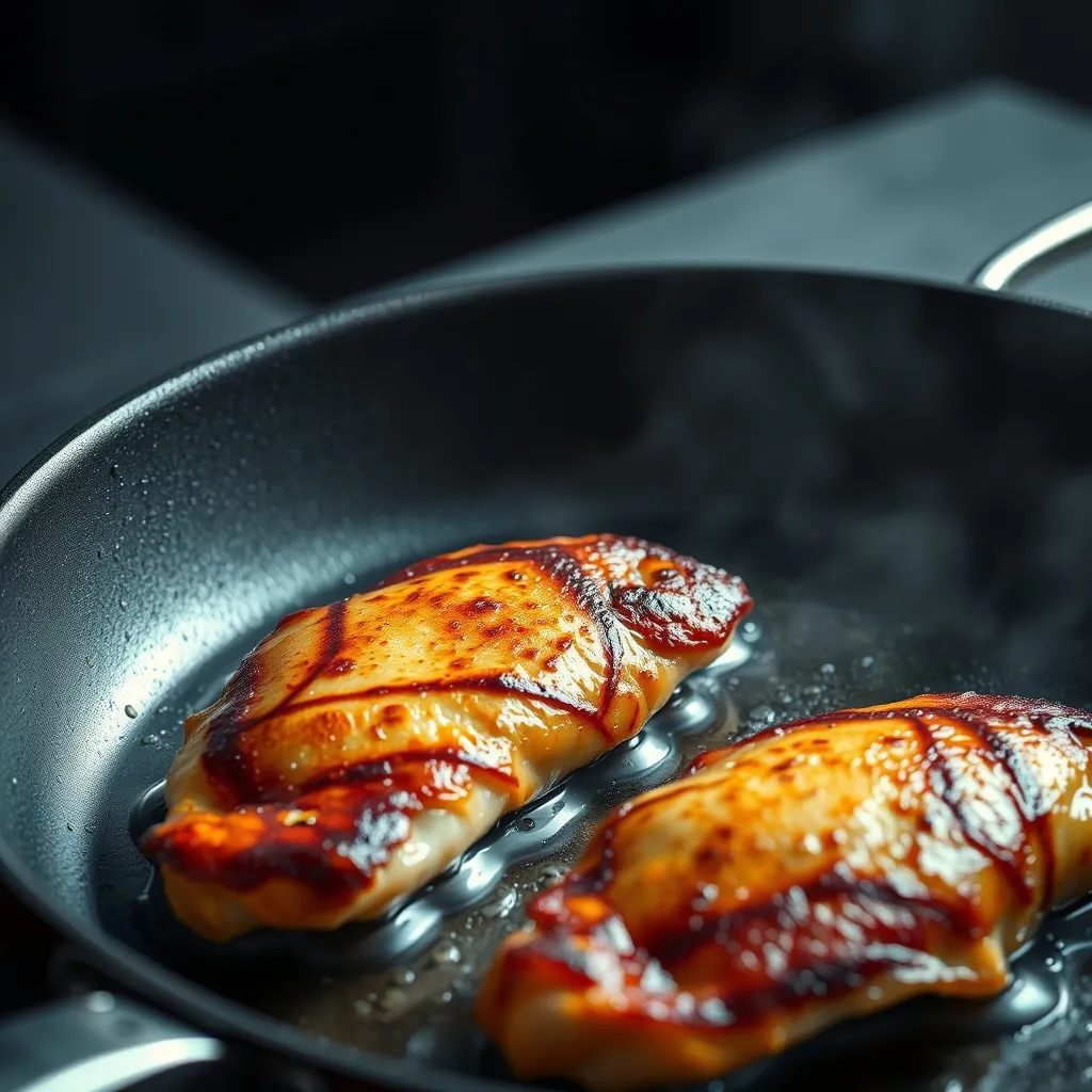 Panseared chicken breasts