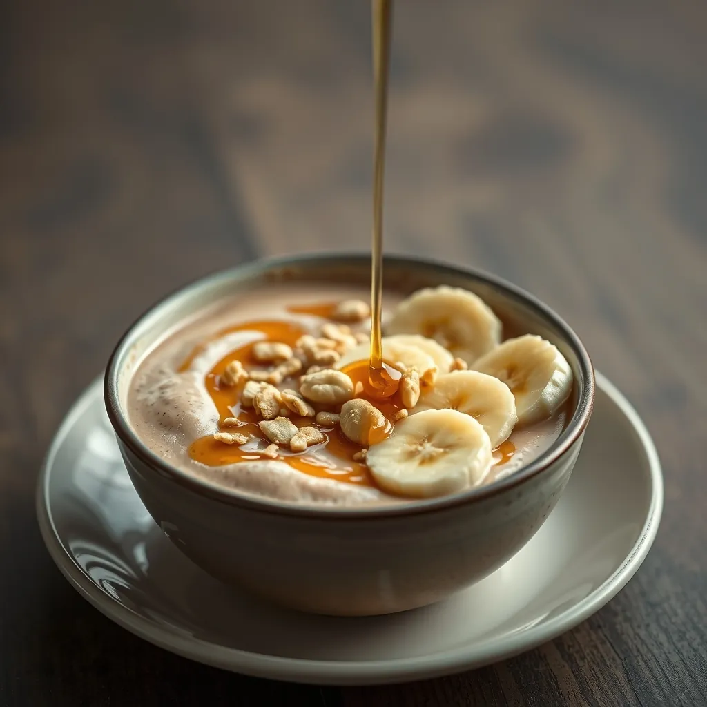 Peanuts drizzle honey