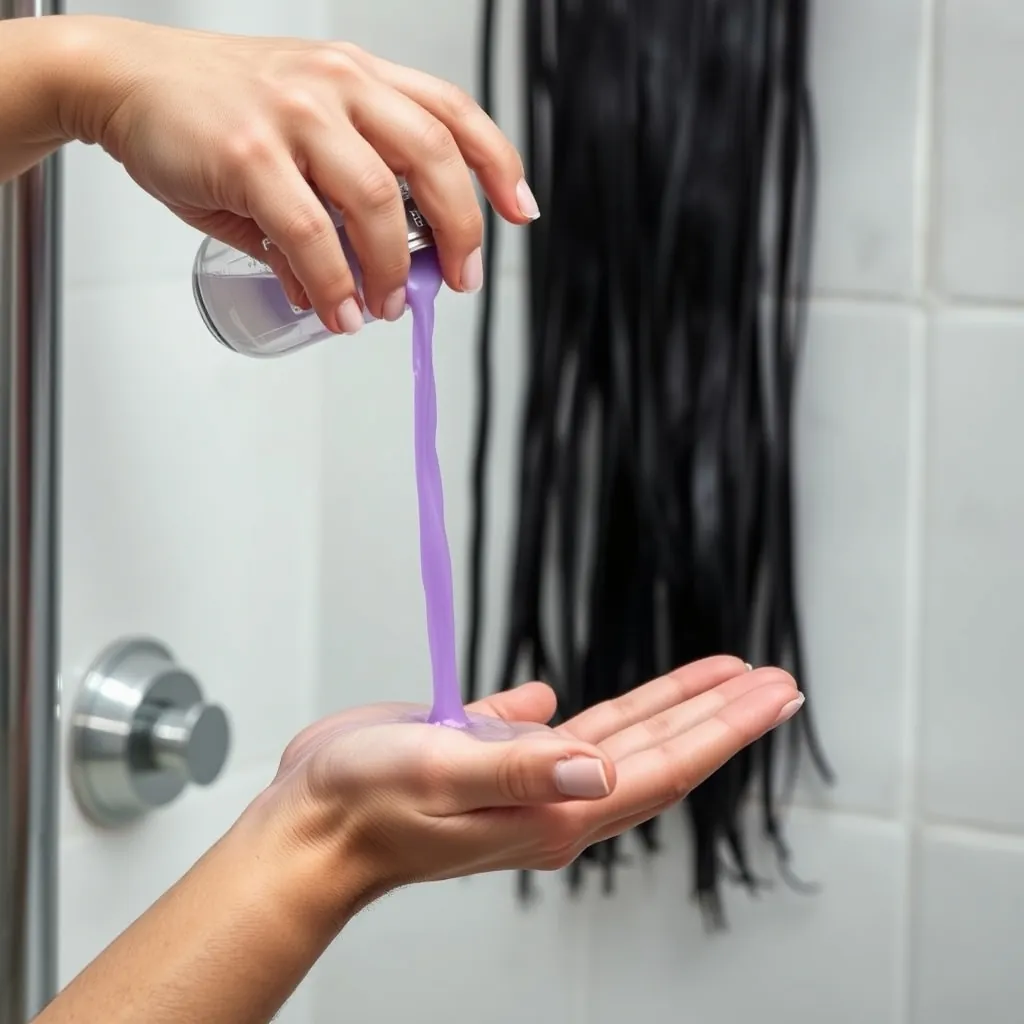 person pouring purple