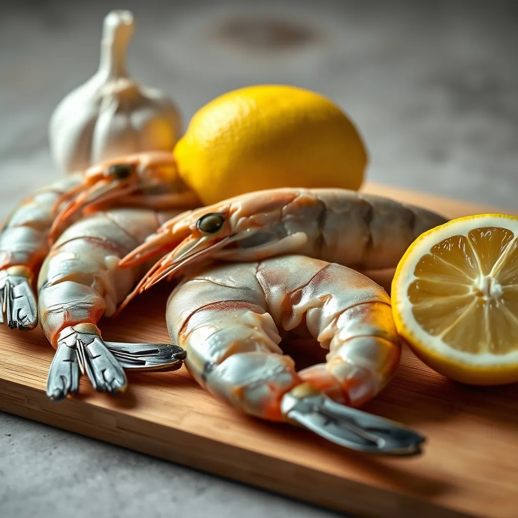 Raw jumbo shrimp