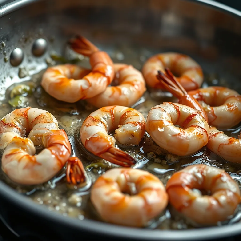 Sizzling shrimp hot