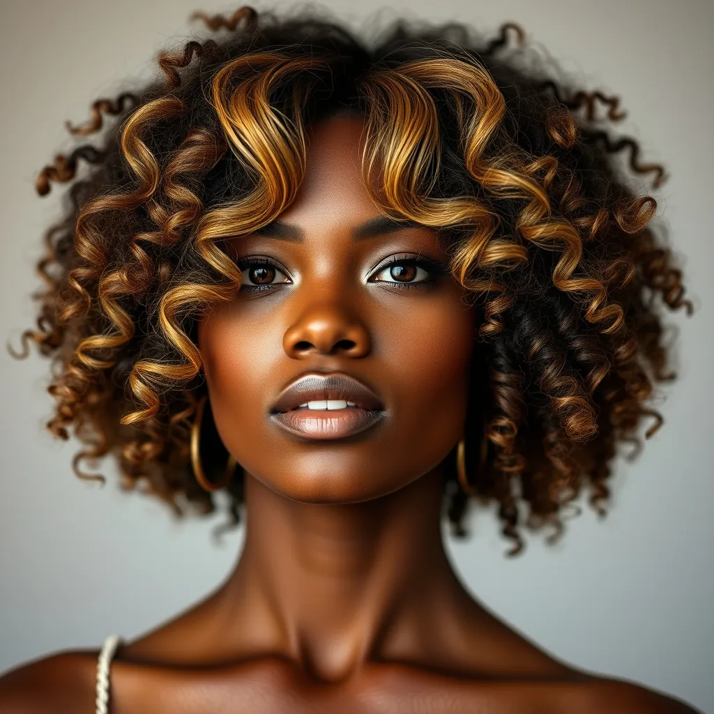 Styled curly afro