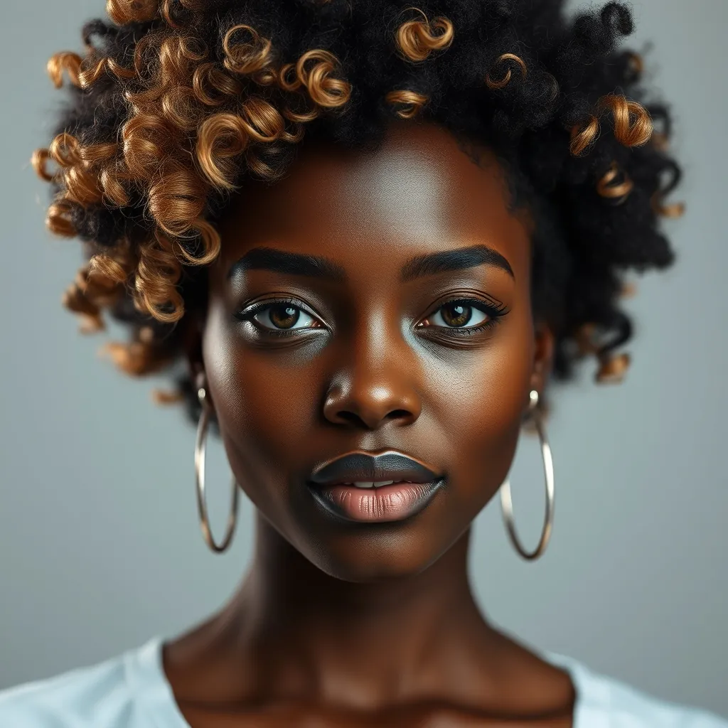 Styled curly afro