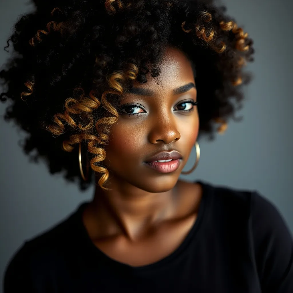 Styled curly afro