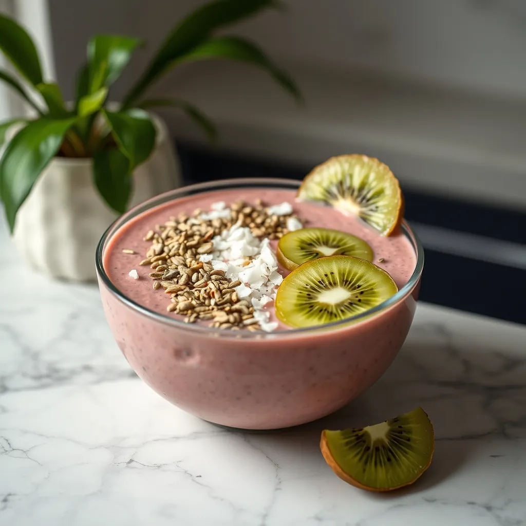 Thick pink smoothie