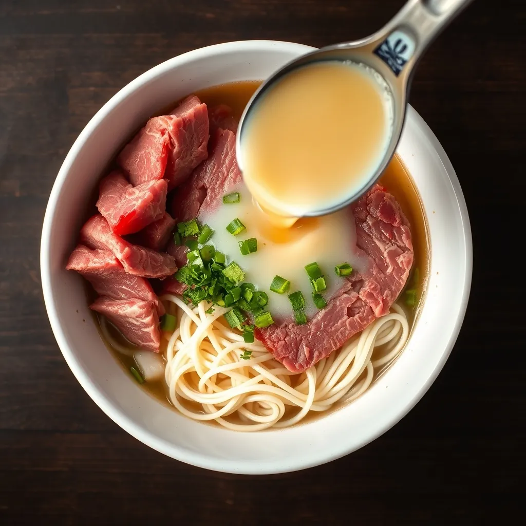 topdown pho bowl