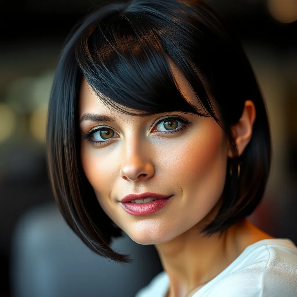 woman glossy jetblack