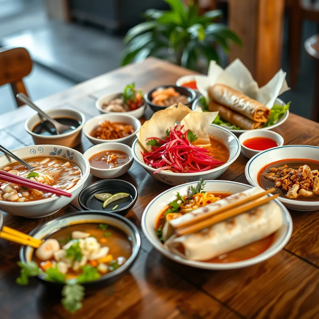 Colorful spread vietnamese