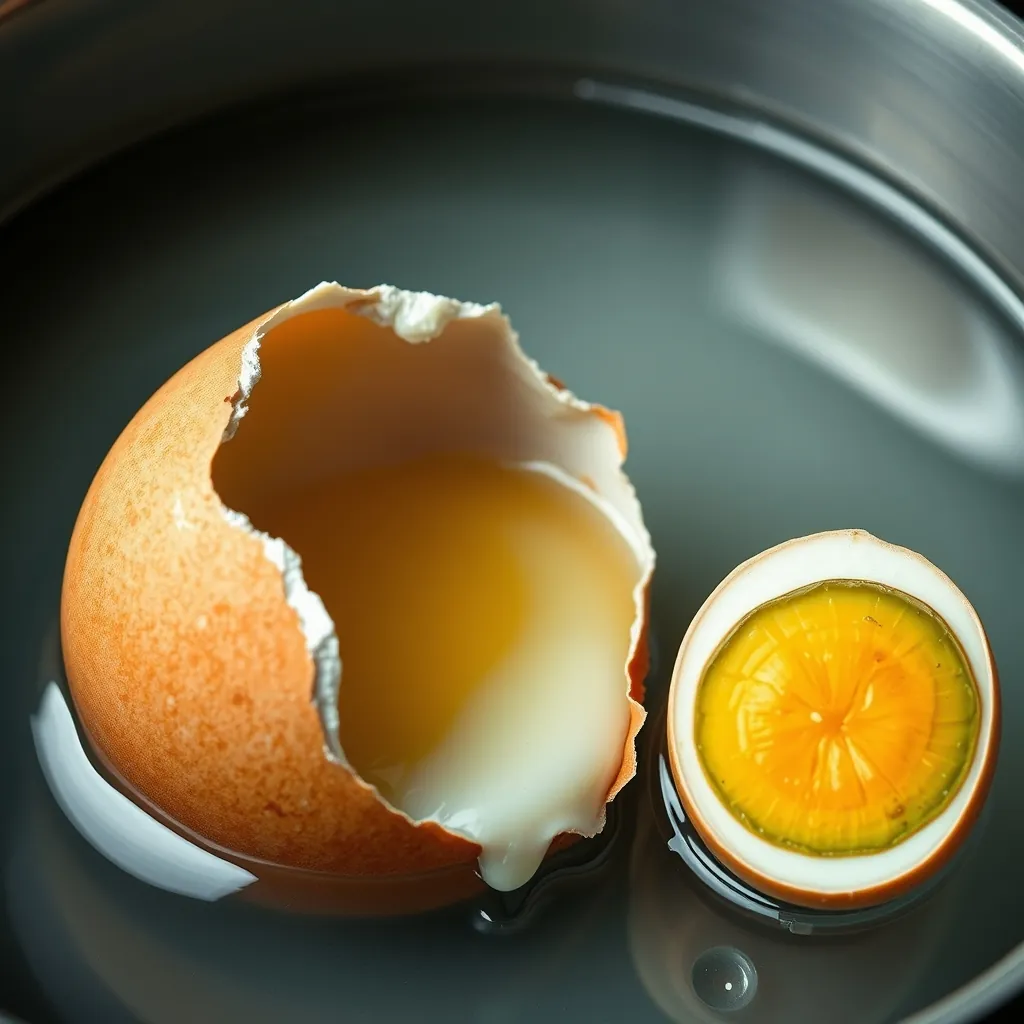 Cracked egg shell