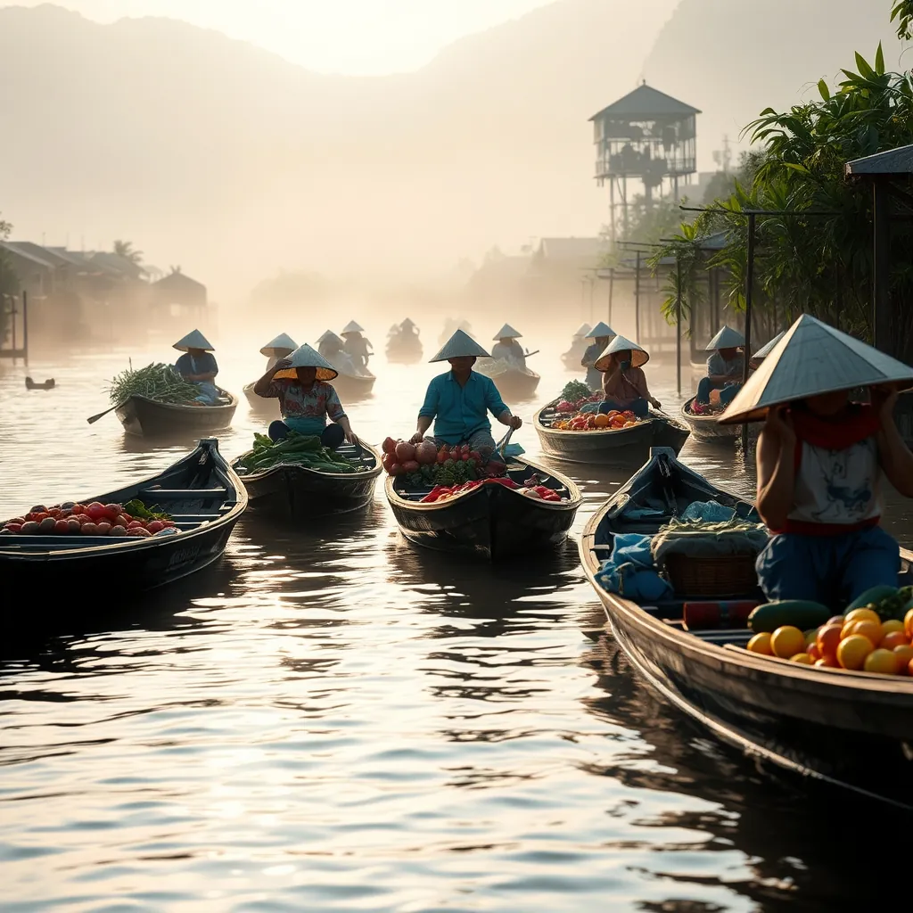 Floating market mekong