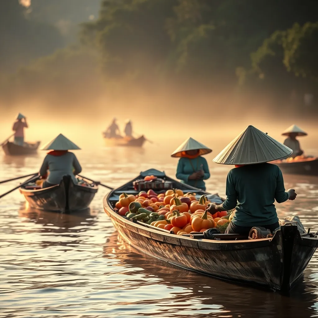 Floating market mekong