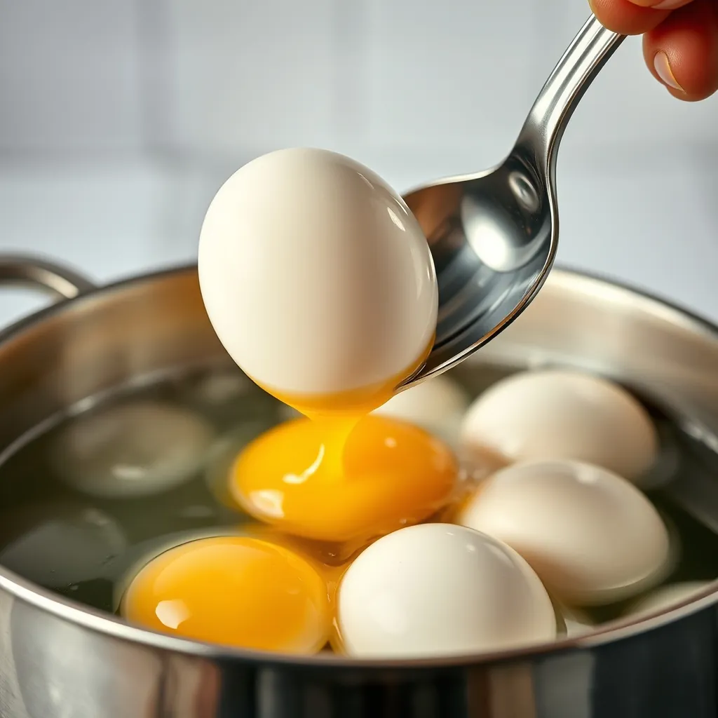 Gently boiling water