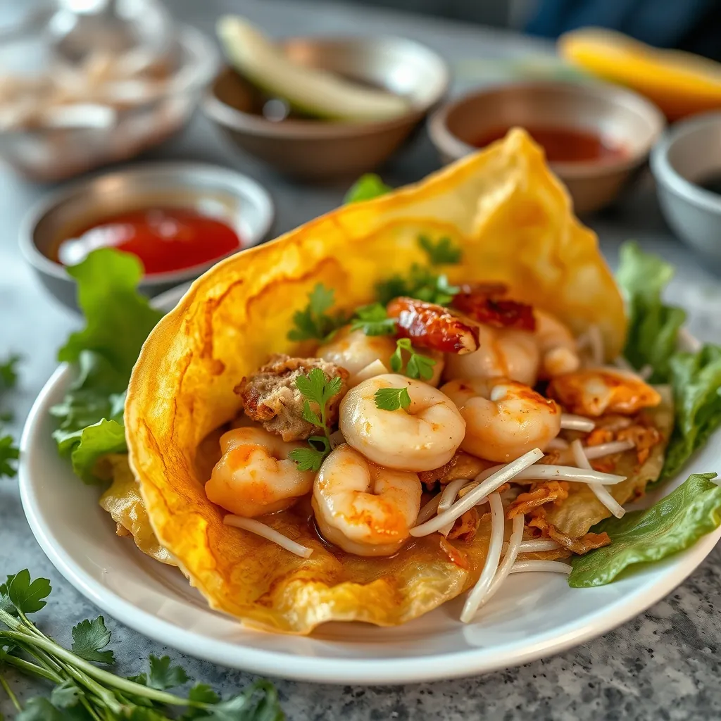 Golden crispy banh