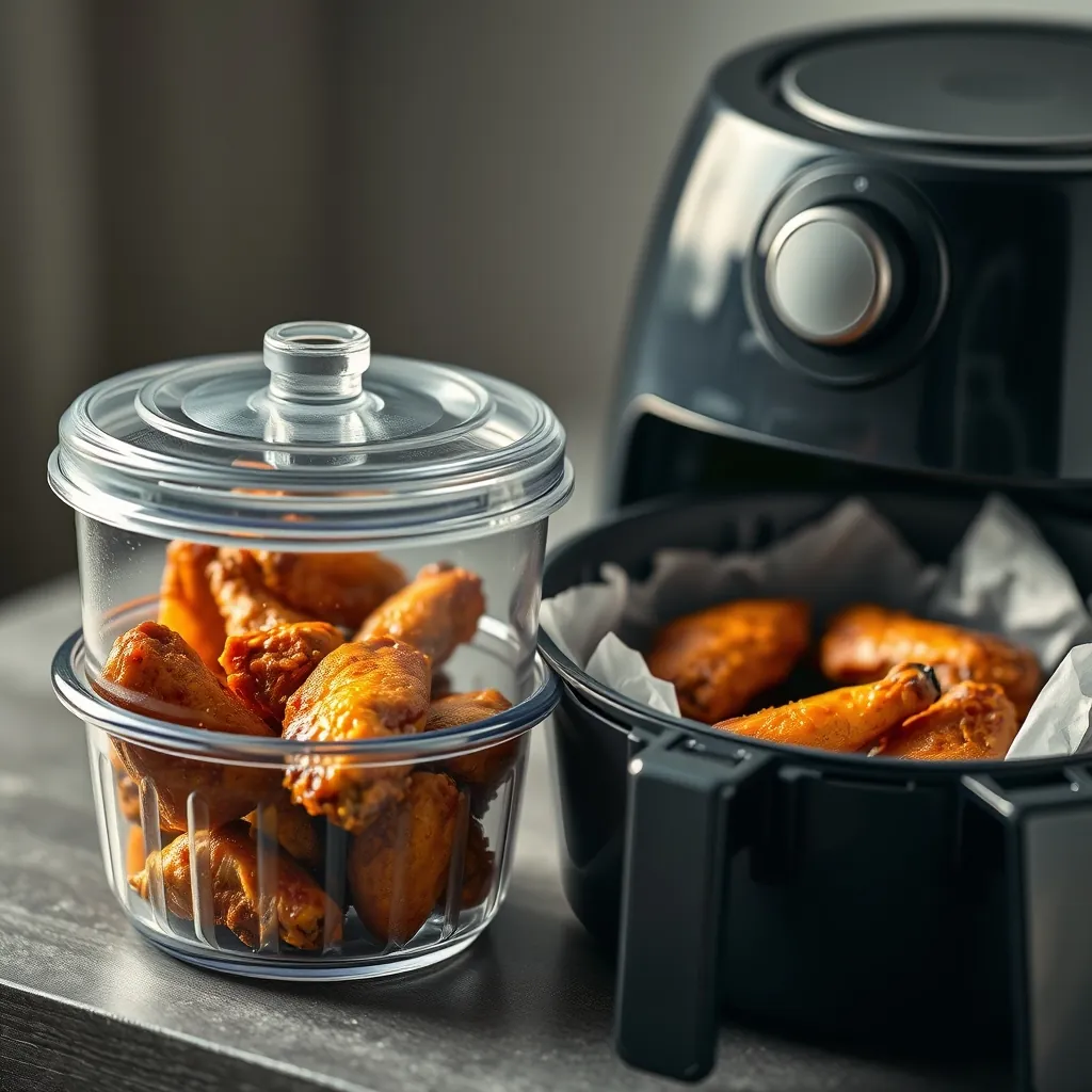 Leftover wings stored