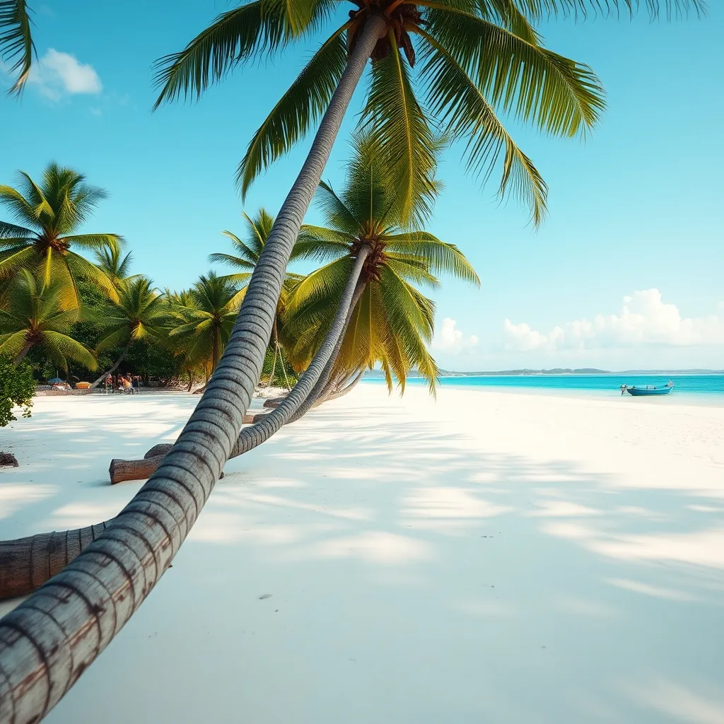 Pristine whitesand beach