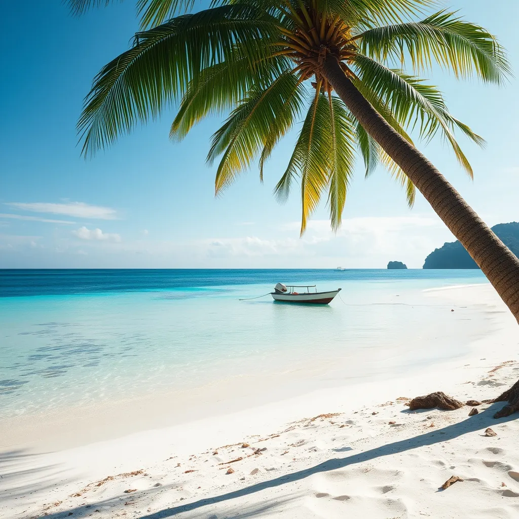 Pristine whitesand beach