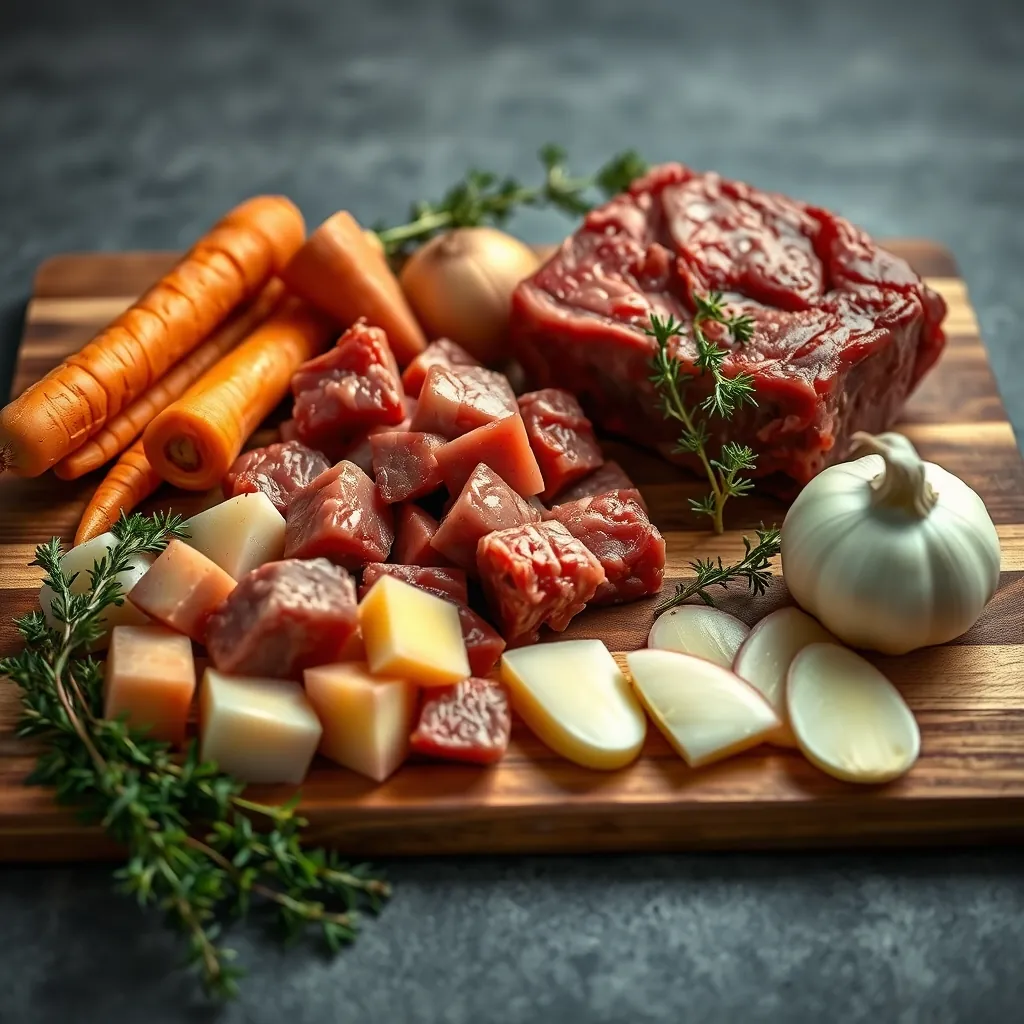 Raw ingredients beef