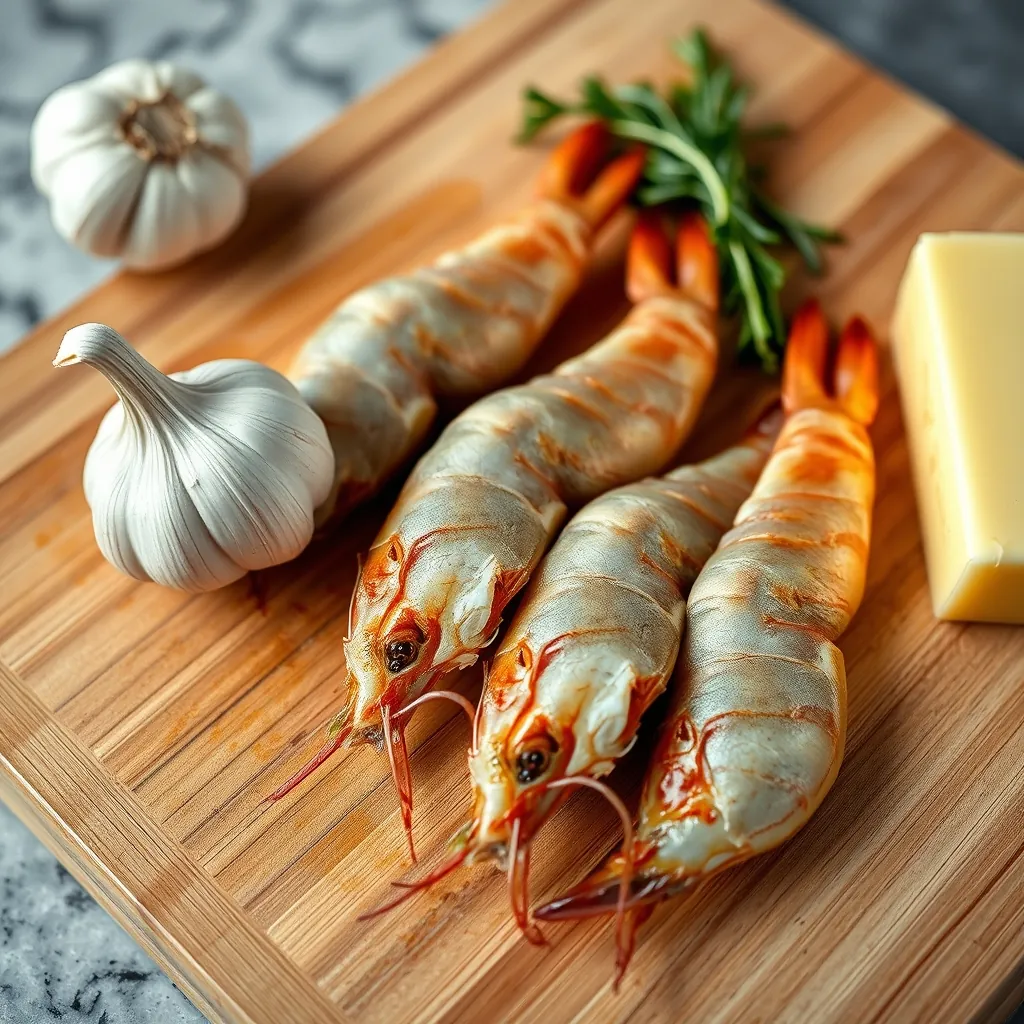 Raw peeled shrimp