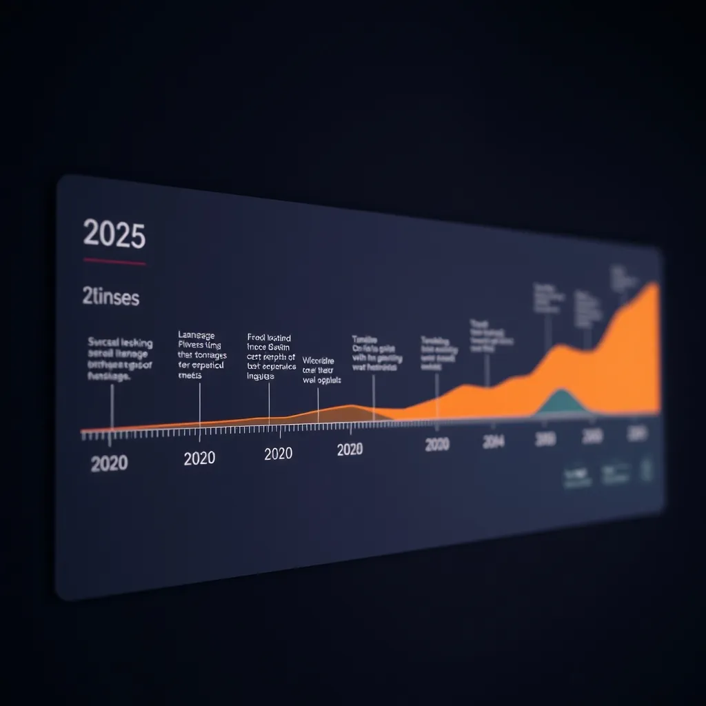 2020年から2025年にかけてAI・クラウドネイティブ・Web標準化が言語採用をどう動かしたかを示すタイムラインチャート