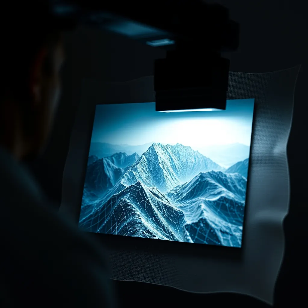 AIによって生成された画像がデジタルキャンバスに注入される様子 Aigenerated image