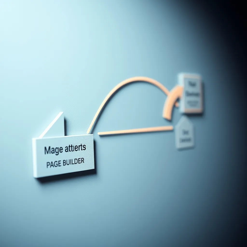 Sơ đồ hướng dẫn di chuyển dữ liệu giữa các trình tạo trang WordPress Arrow diagram migration