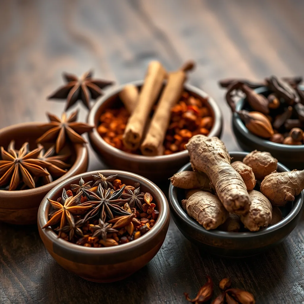 Assorted vietnamese spices